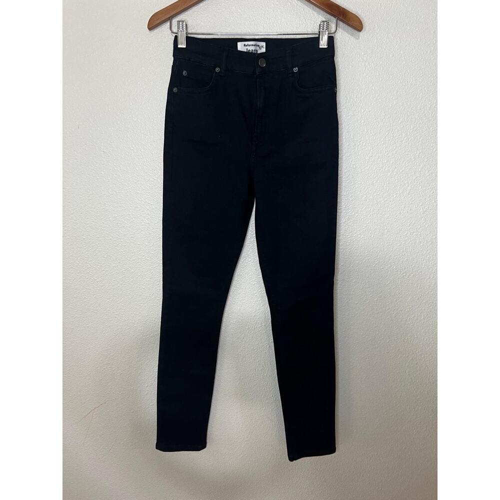 Reformation Jeans Womens Size 26 Black High Rise Skinny Five Pocket Sustainable